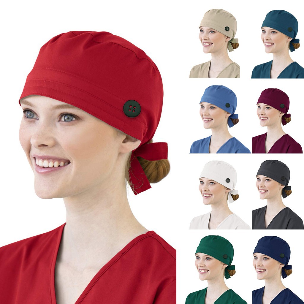 Solid Color Scrubs Caps With B - Medical Lab Tech ulasan dan harga